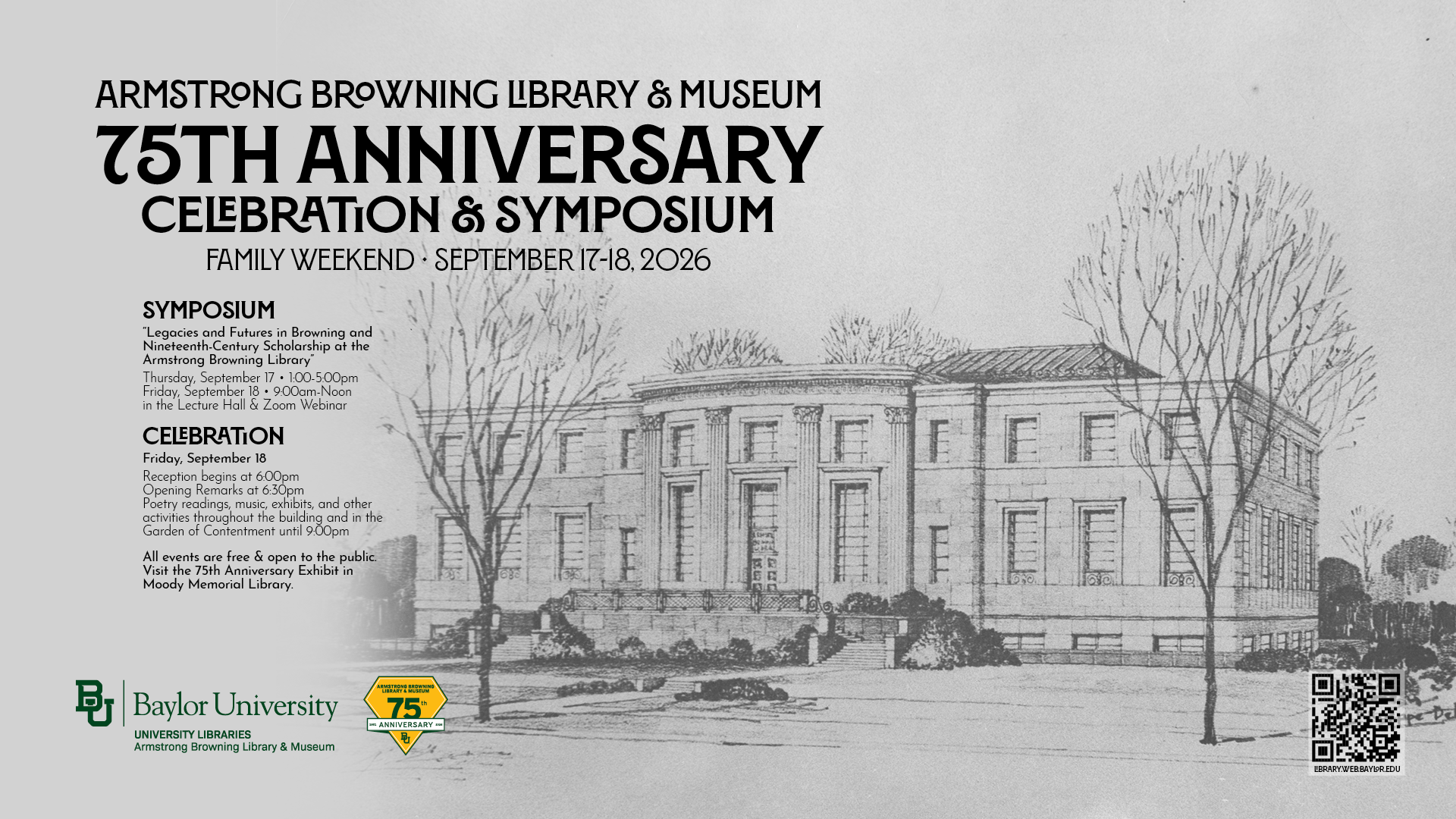 Armstrong Browning Library & Museum 75th Anniversary Symposium & Celebration