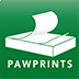 paw prints logo paper